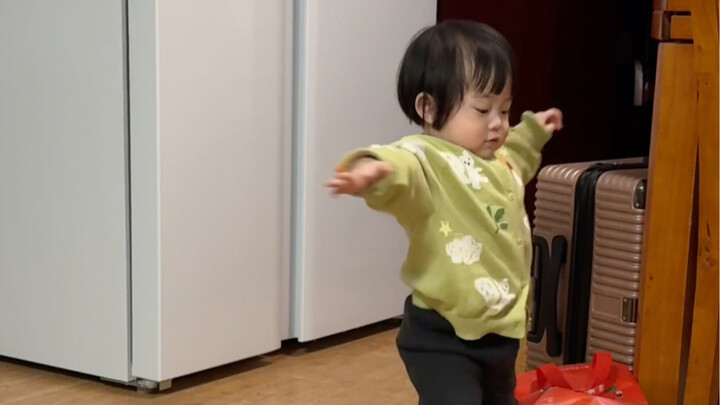 I'm trying to walk on my own now (super cautious)!