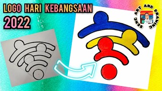 CARA MELUKIS LOGO HARI KEBANGSAAN 2022 : Keluarga Malaysia Teguh Bersama 🌟 2022 国庆日标志