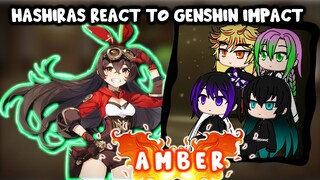 Hashiras React to Genshin Impact Protagonist Companions (Amber) || Gacha Club ||
