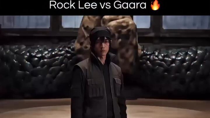 A luta entre Rock Lee e Gaara durante o Exame Chūnin em Naruto