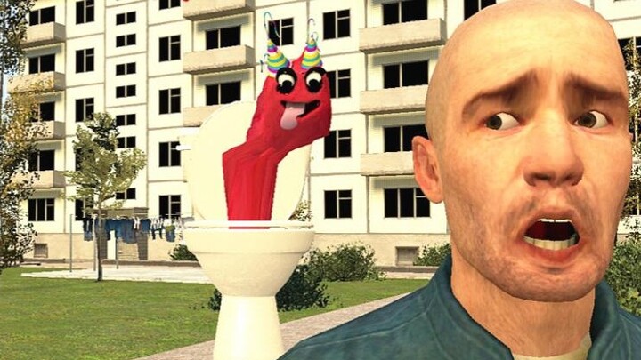 GMOD game animation: Banban turned into a toilet man and attacked me, but I used Big Brother Milksha