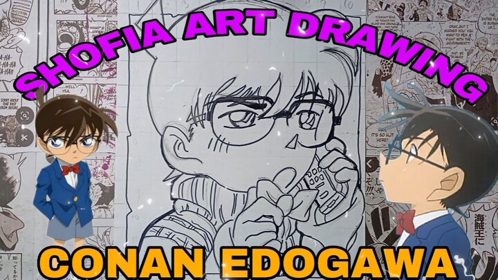 drawing detective Conan EDOGAWA