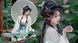 Dance to Huang Ling's "Light Rain" in the heavy rain of Jiangnan