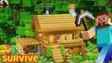 Minecraft : How To Build🔨A Simple Wooden House🏡For Survive || Tutorial