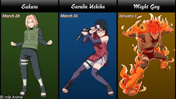 Ngày sinh của các nhân vật trong Naruto & Boruto _ Birthday of Naruto & Boruto
