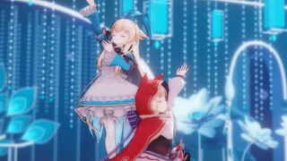 【格林笔记/爱丽丝x小红帽MMD】待这月色涌起，谁人轻叩这门扉【霜雪千年】