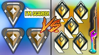 3 Bronze VS 5 Radiant Players using KNIFE ONLY!