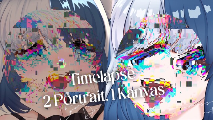 [TIMELAPSE] 2 Portrait, 1 Kanvas! ~Commission Work