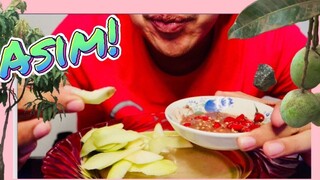 PHILIPPINE GREEN MANGO AND BAGOONG WITH SILI ASMR MUKBANG