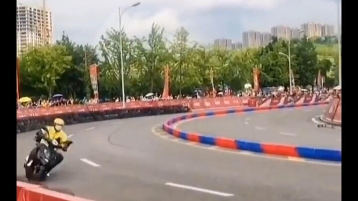 When a delivery guy accidentally ends up on the motorcycle race track—spill even a drop of soup, and