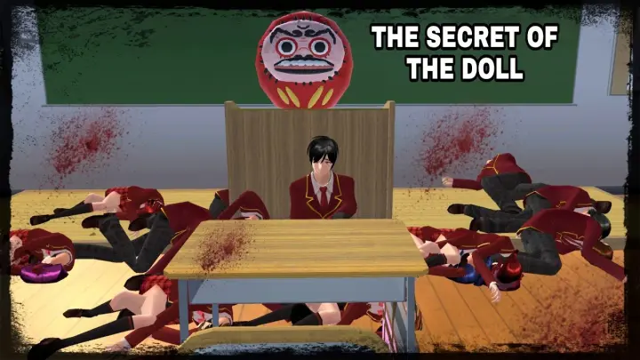 There is a Horror DARUMA DOLL in the Class 1-1 Room (As the Gods Will ) in Sakura School Simulator