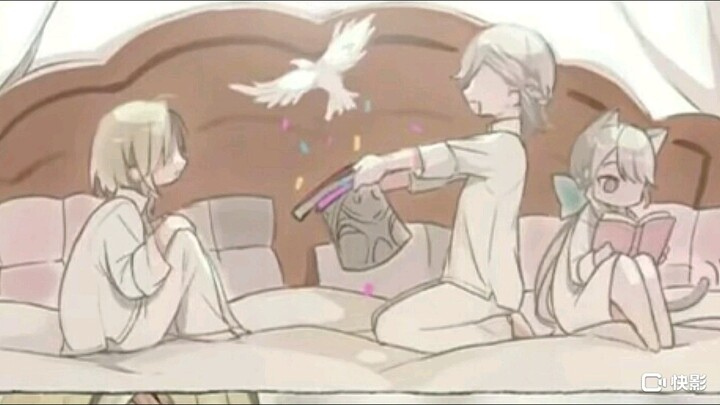 林尼:菲米尼，我给你变个魔术！！！不要眨眼哦！作为条件，你要给我笑一个！！！！