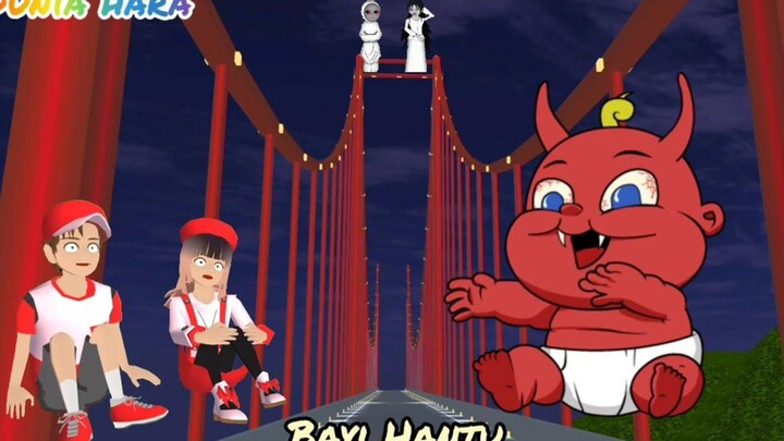 Yuta ติดอยู่ที่สะพานผีเด็กยักษ์ กิน 24 ชั่วโมงเล่นสีแดง ซากุระโรงเรียนสยองขวัญ