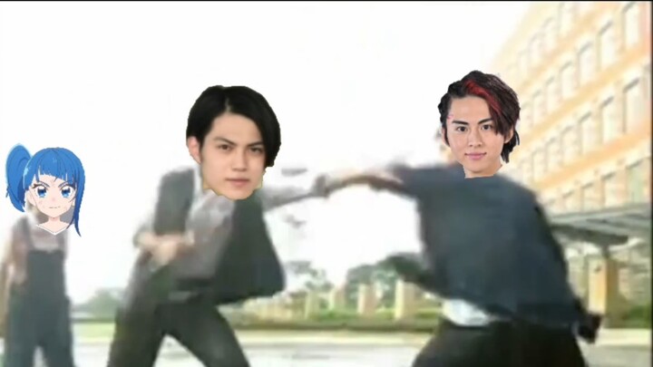 Sora: Eito-senpai! Kira-senpai! You two should stop fighting.