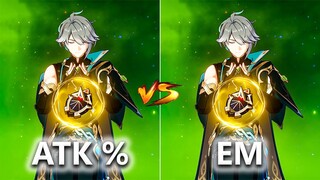 What's Best for C0 Alhaitham, Elemental Mastery Sands or ATK% Sands ?? [ Genshin Impact ]