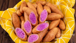 BÁNH KHOAI MỠ CHIÊN ngon khó cưỡng đơn giản dễ làm | Purple Yam Croquettes