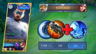 SAVAGE!! 0.5 SECONDS BURST | BRUNO 1 HIT BUILD - MLBB