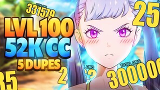 MAX DUPED 52K CC NOELLE 300K AOE AND 180K SHIELD? THE BEST UNIT IN THE GAME! | Black Clover Mobile