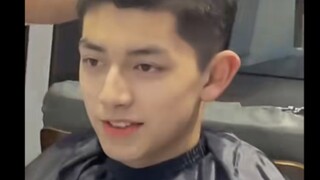Mom takes her son to the barber shop to get a haircut and be a good student who follows the rules #S
