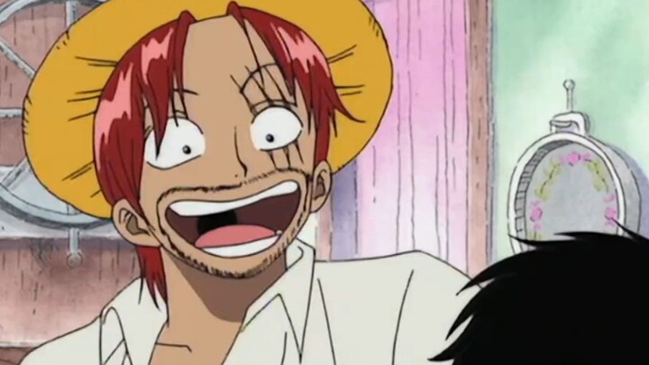 Menggambar Shanks yg ngetawain Luffy karena mau ikut berpetualang