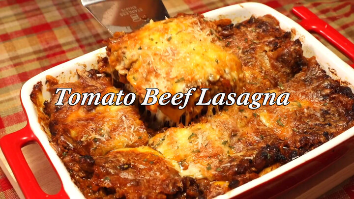 [Ẩm thực] Lasagne thịt bò cà chua phô mai ngon bá cháy 
