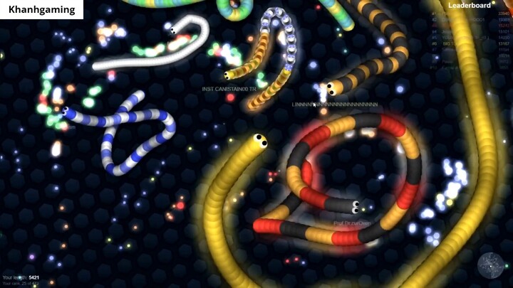Slitherio 1 Troll Hacker Snake vs Giant Smart Snakes Epic Slitherio Gameplay_ 3