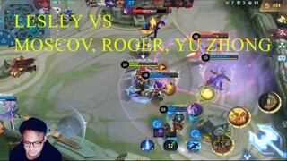 LESLEY VS MOSCOV, ROGER, YU ZHONG #mobilelegends #mlbb