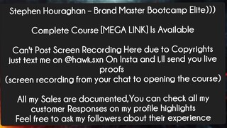 Stephen Houraghan – Brand Master Bootcamp Elite Course Download