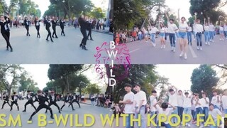 SM家族(东方神起+SJ+少女时代+fx+ SHINee+EXO+Red Velvet+NCT)神曲B-WILD舞团街头实力翻跳