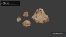 SHOWCASE_ Stones (PF Desert Pack) _ PSX Retrostyle Game Asset