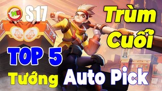 Top 5 Tướng Auto Pick Rank Mùa 17 Tỷ Lệ Chọn Cao Nhất phiên bản Đảo Sương Mù Sổ Sung Lần 1 TNG