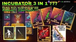 BOCORAN INCUBATOR 3 IN 1 🤩, ADA SCAR TITAN??? BONUS TOP UP EMOTE BOOYAH SPARK 🤩