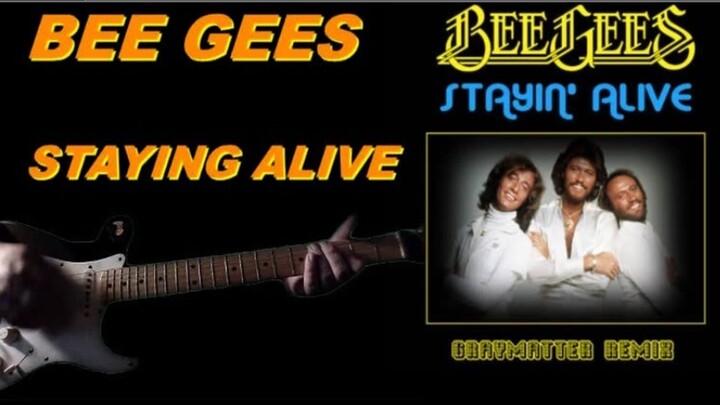 BEE GEES - STAYING ALIVE guitar cover lesson  by SAKIS KOTSIALIS