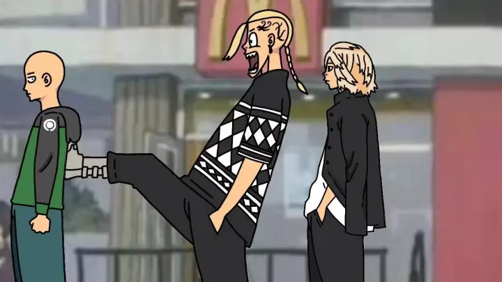 animasi lucu - mikey vs saitama Tokyo Revengers - Anime one punch man
