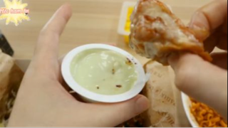 Mì, gà ướp gia vị, donut tí hon phần 6 #mukbang