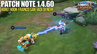 GRANGER NERF, MASHA NERF, NATALIA NERF, HANZO BUFF, EVENT BARU - PATCH NOTE 1.4.60 MOBILE LEGENDS