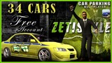 ALL CARS | 34 FREE CARS | FREE ACCOUNT | Car Parking Multiplayer | New Update 4.7.0 | zeti