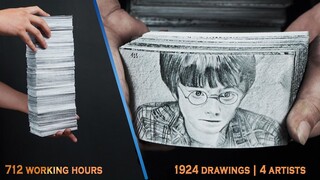 【4K】翻页动画 - 哈利波特蛇语动画  Mr. Fast（打印的非手绘）