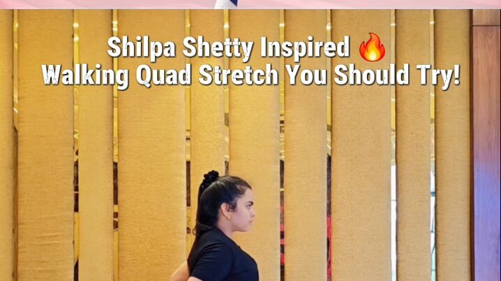 Shilpa Shetty Inspired 🔥 Walking Quad Stretch You Should Try! #fittwithshalu #yoga #fitness #vural