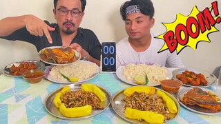 FISH HEAD, SINGJU, CHICKEN 65 EATING CHALLENGE || Fish Head Eating show || Singju CHICKEN 65 MUKANG