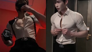 The man who skirts the line in "One Wipe, Two Eats" has a really wide range of acting skills!