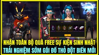 FREE FIRE | NHẬN FREE TOÀN BỘ QUÀ SỰ KIỆN SINH NHẬT FREE FIRE 6 TUỔI, TRẢI NGHIỆM ĐỒ THỎ ĐỘT BIẾN