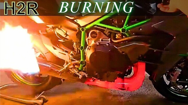 ON FIRE, FLAMES and BURNING Kawasaki Ninja H2R - H2R HIGHLIGHTS #ninjah2r