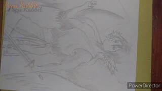 Angel character pencil draw