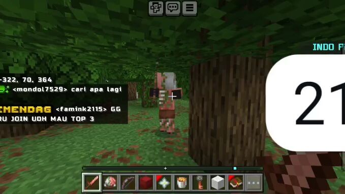 explore di hutan Minecraft