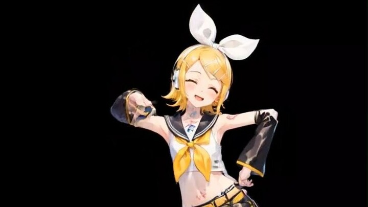 [AI Animation] Ikat rambut Kagamine Suzu yang berkibar sangat lucu