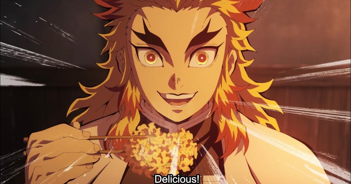 All The Scenes Of Rengoku Saying Umai I Demon Slayer Kimetsu No Yaiba Mugen Train Arc Tv Bilibili