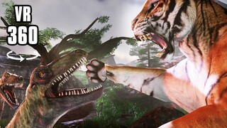 VR 360° - Tiger vs Dinosaur FIGHT!