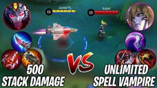 Aldous 500 Stack Damage Vs Dyrroth Unlimited Spell vampire - Mobile Legends