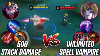 Aldous 500 Stack Damage Vs Dyrroth Unlimited Spell vampire - Mobile Legends